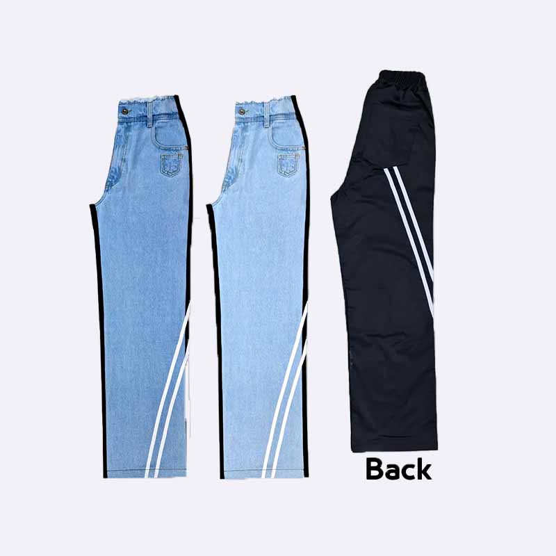 Women's Wide-Leg Jeans with Side Stripes