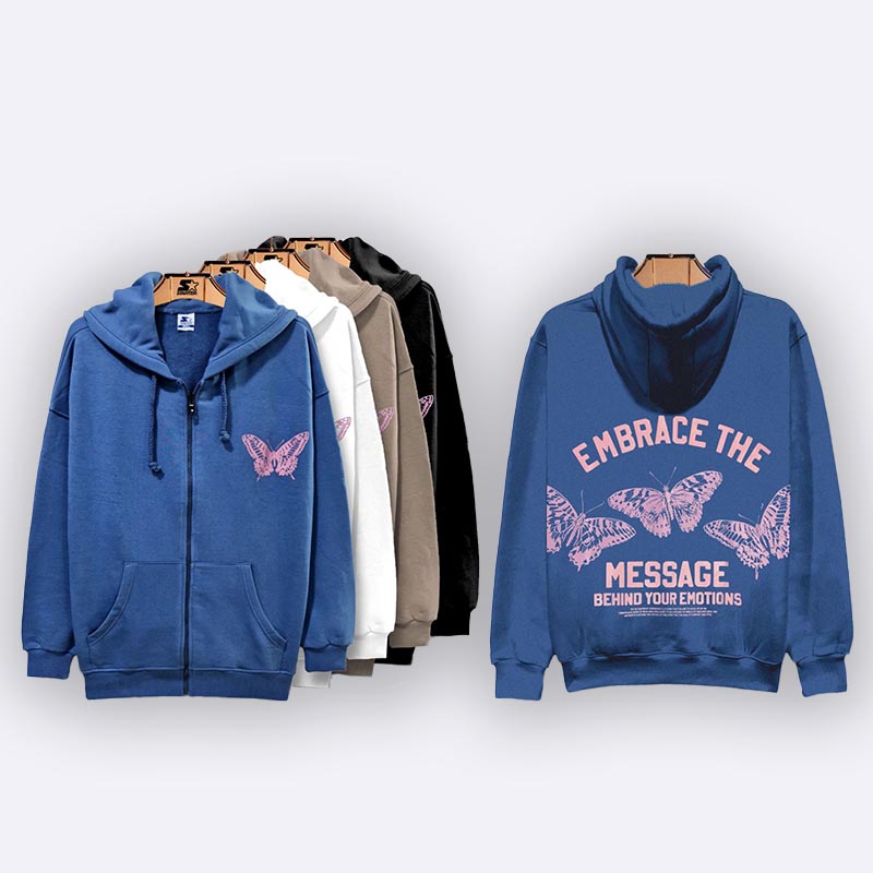 Women's 100% Cotton Full-Zip Hoodie Jacket