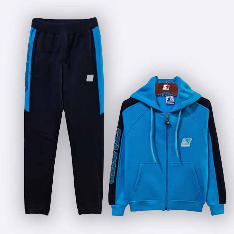 Boys' Cotton Blend Color Block Tracksuit Set