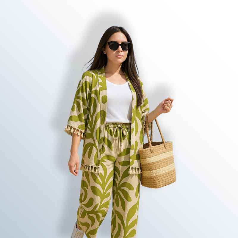 Women's Summer Poplin Jacket and Pants Set