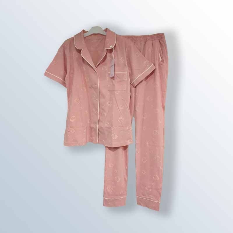 Women's cotton button-up pajamas