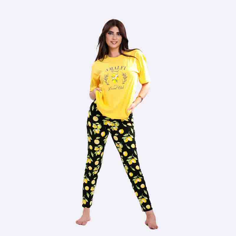 Women's Lemon Print Pajama Set