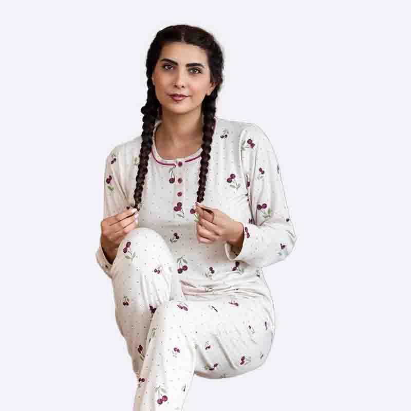 Women's Cherry Print Pajama Set