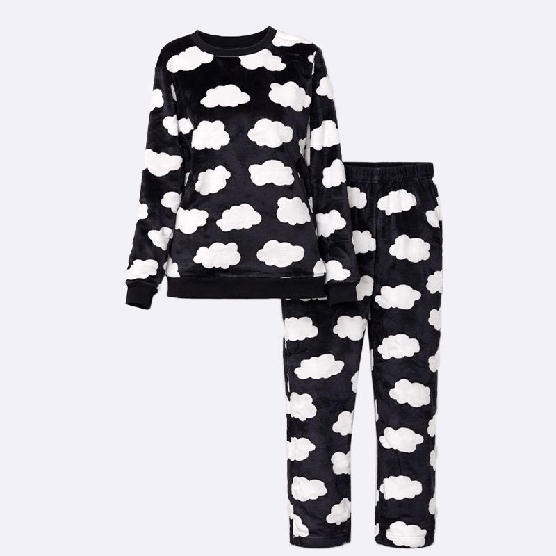 Good Vibes Coral Fleece Lounge Set