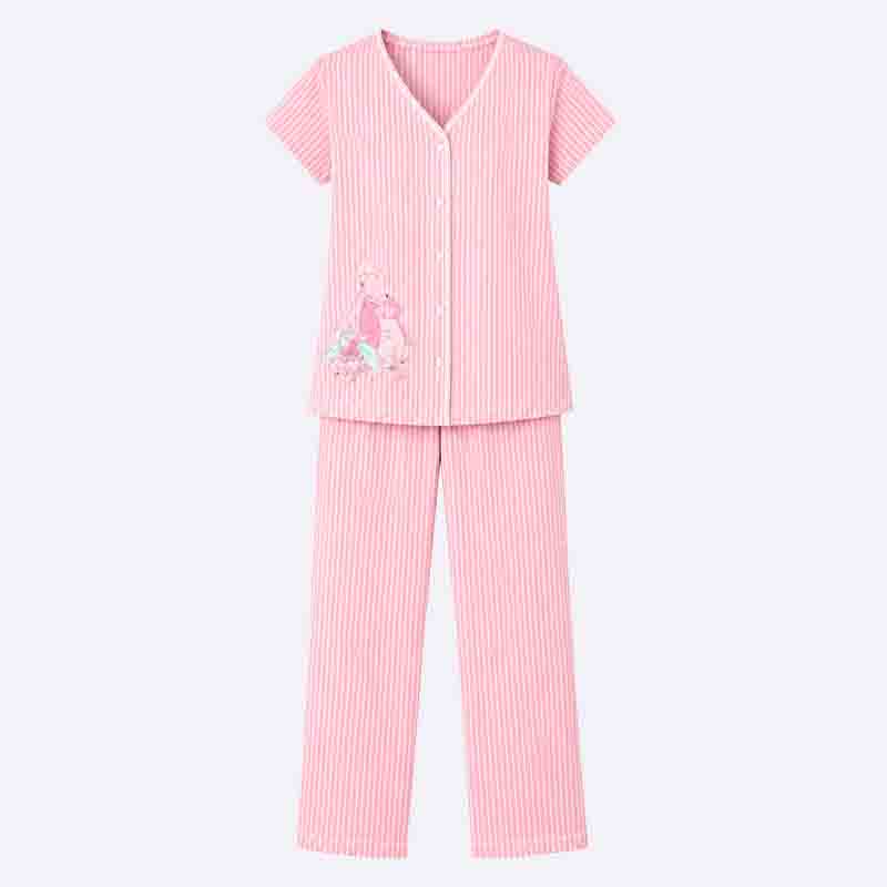 Striped Pajama Set with Print