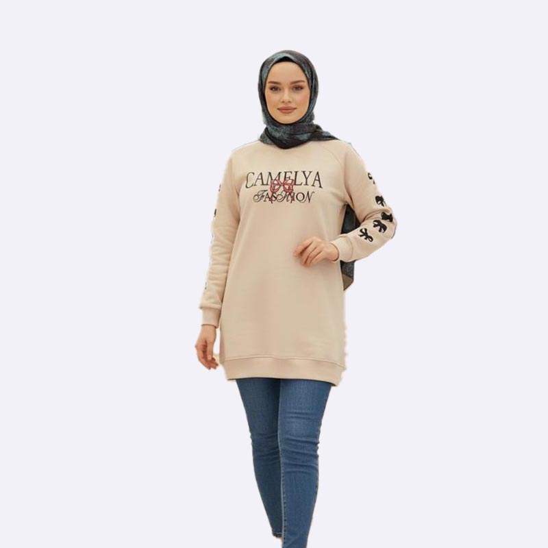Winter Cotton Fleece Tunic Sweatshirt