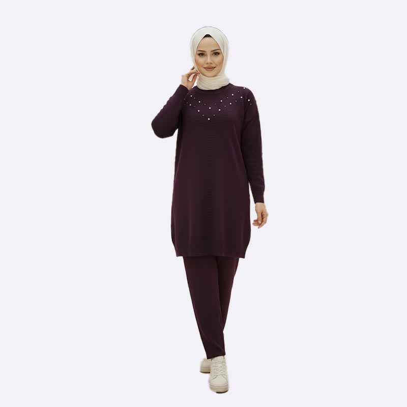 Free Size Embellished Knit Tunic Set