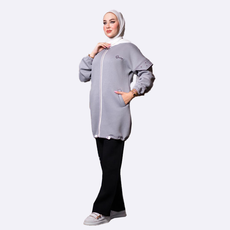 Fleece Tunic Zipper Jacket Suit