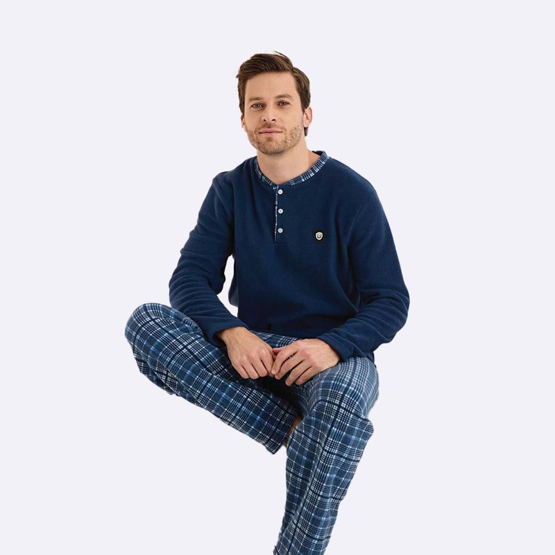 Men's Thick Polar Fleece Pajama Set