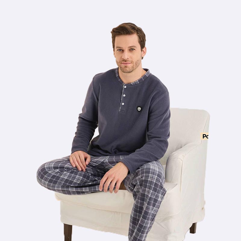 Men's Thick Polar Fleece Pajama Set