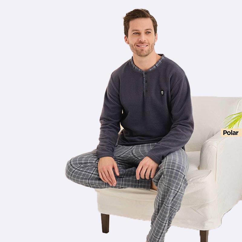 Men's Thick Polar Fleece Pajama Set