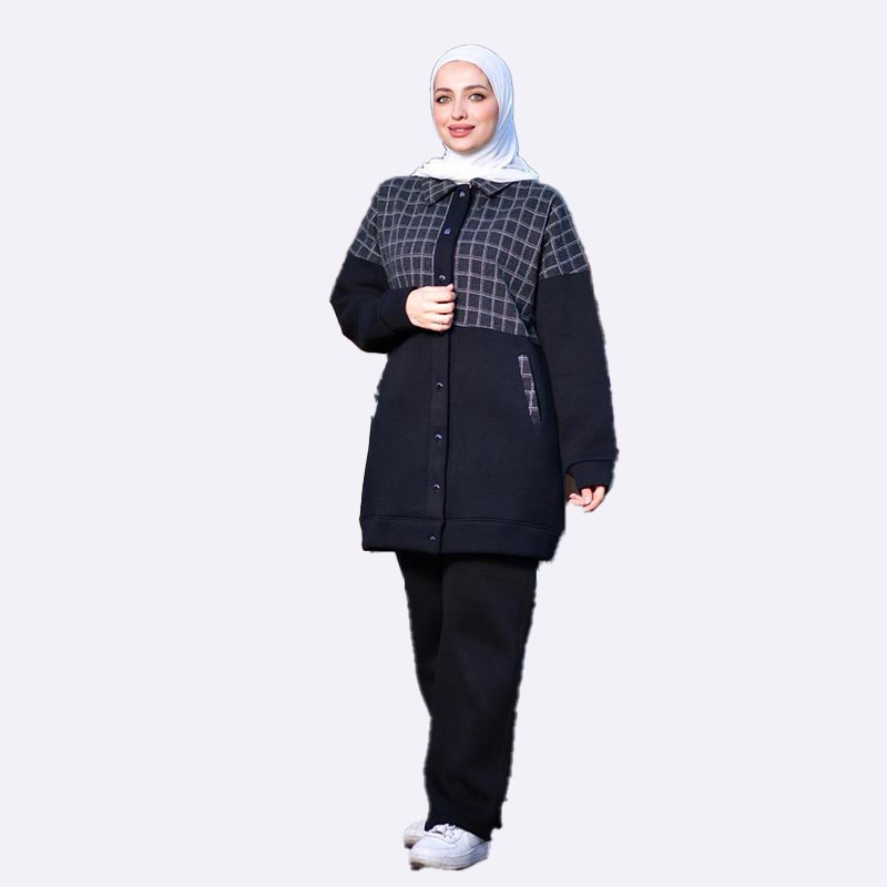 Fleece Checkered Yoke Suit