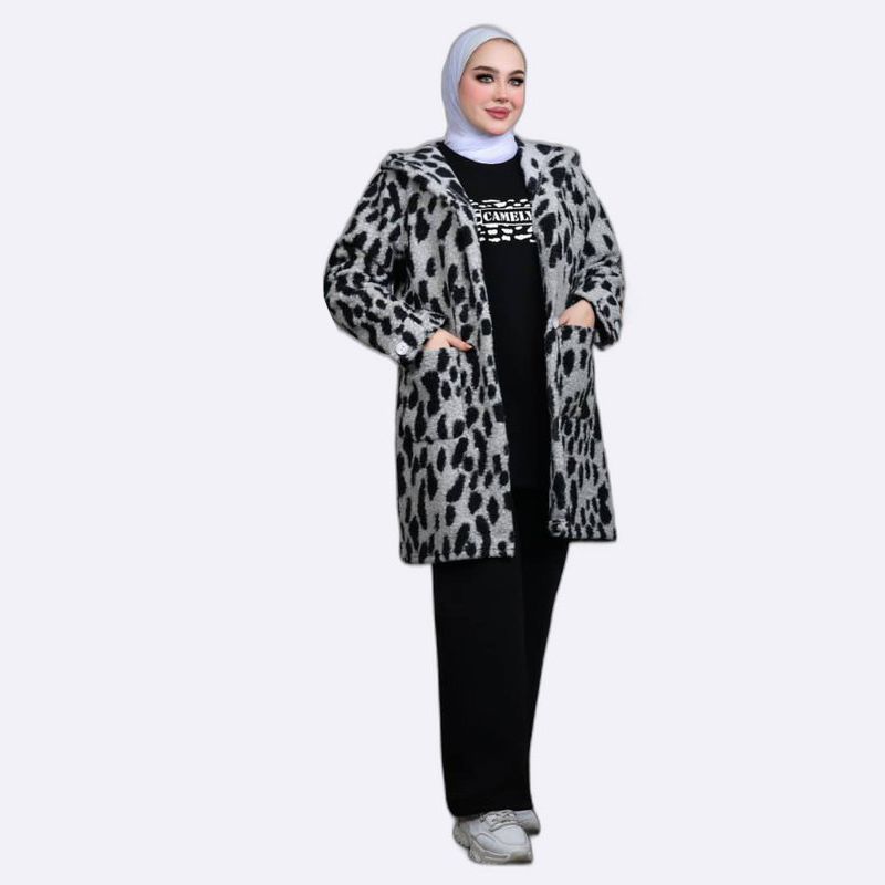 Women's 3-Piece Bouclé Pajama Set with Hooded Cardigan