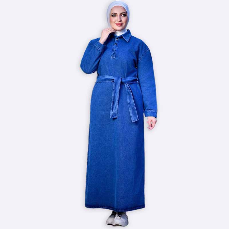 Denim Dreams Maxi Dress with Belt