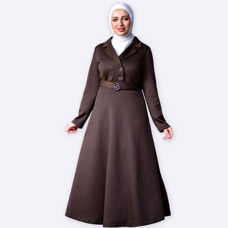 Buttoned Long Coat Dress