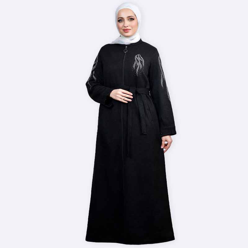 Elegant Embellished Belted Abaya