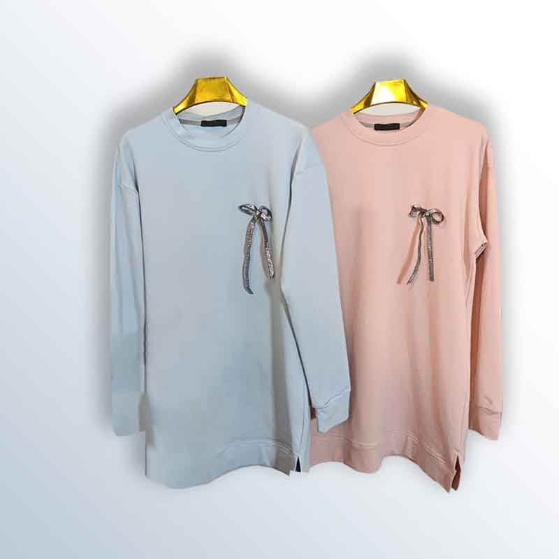 Spring cotton tufleece sweater