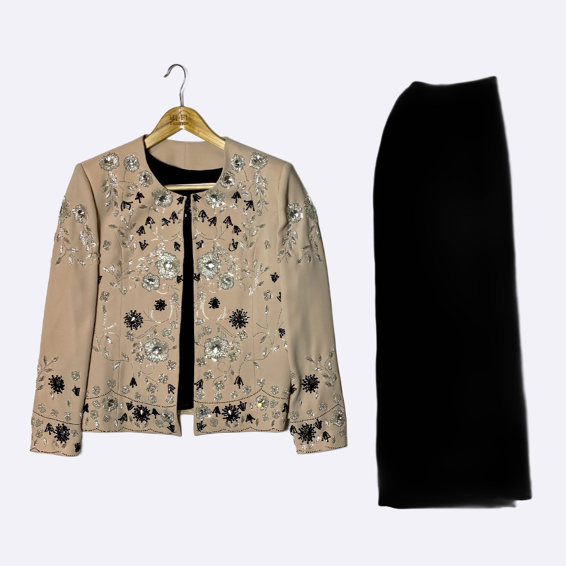 Embroidered Two-Piece Evening Set