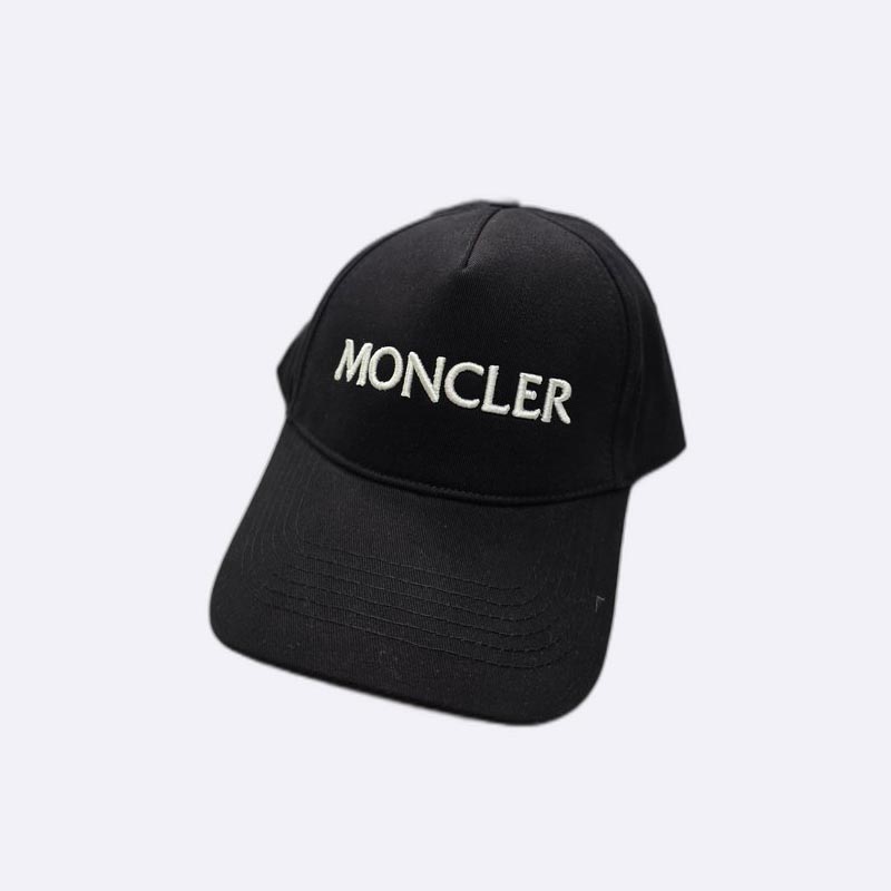 Moncler Men Embroidered Lettering Logo Cap Black