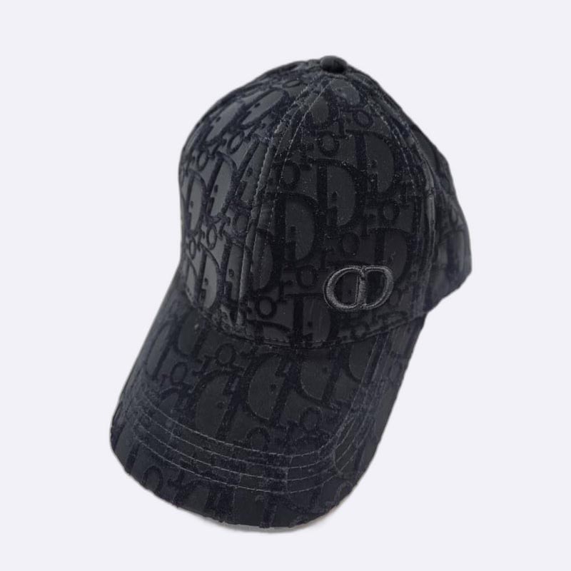 Dior Men Oblique Pattern Baseball Cap Black