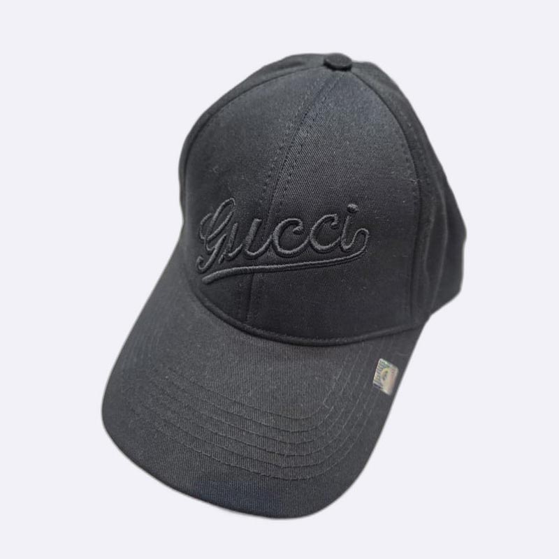 Gucci Men Script Logo Baseball Cap Black