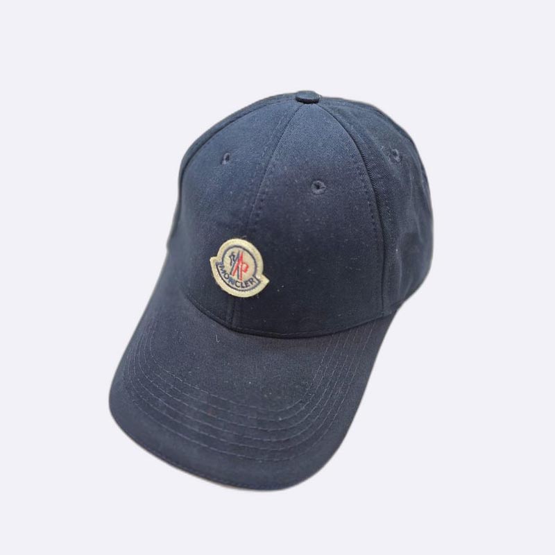 Moncler Men Classic Logo Patch Baseball Cap Navy Blue