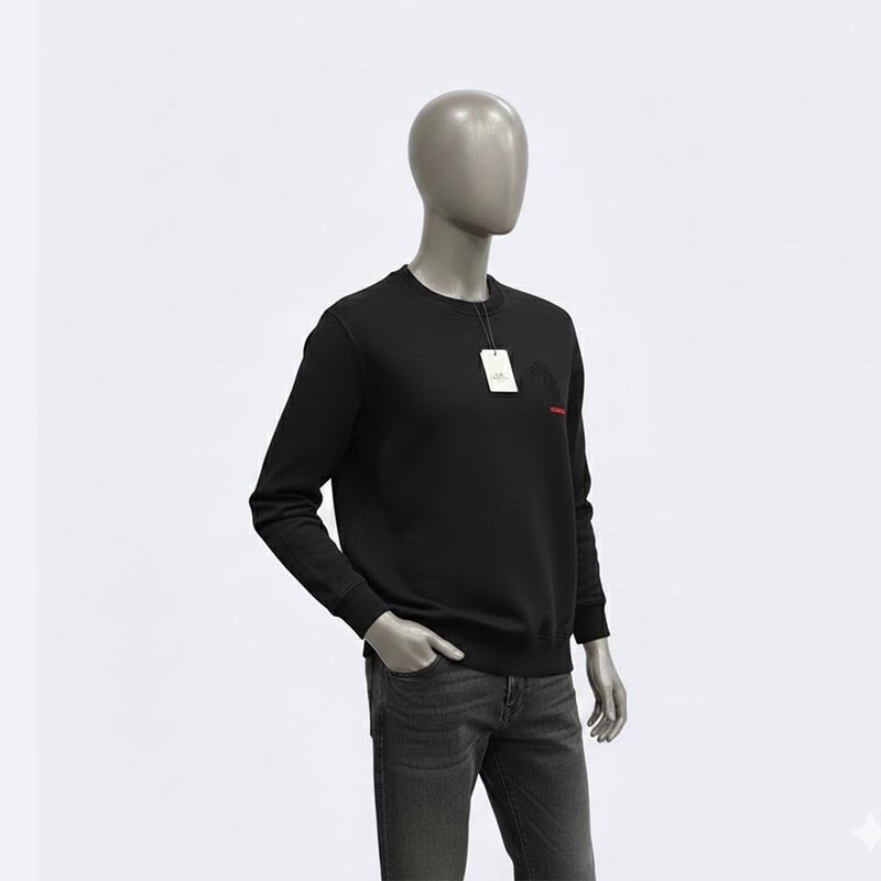 Essential Black Embroidered Sweatshirt