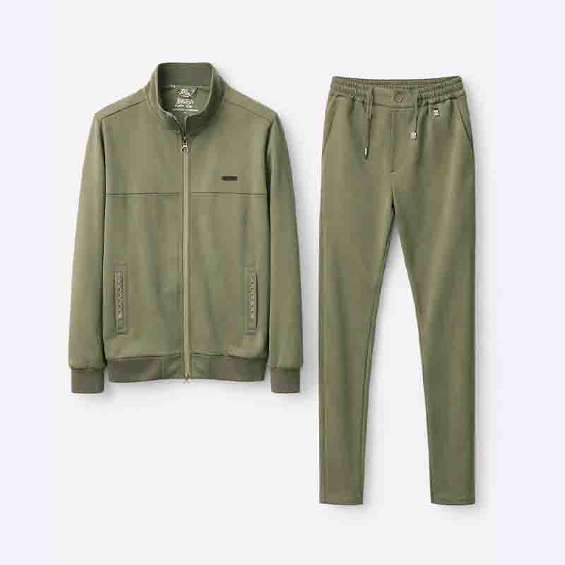 Men Zip-Up Tracksuit Set