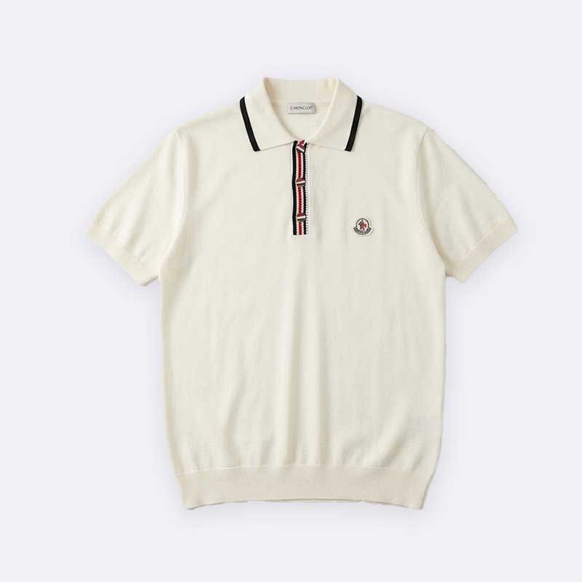 Moncler Men Short Sleeve Knit Polo Shirt