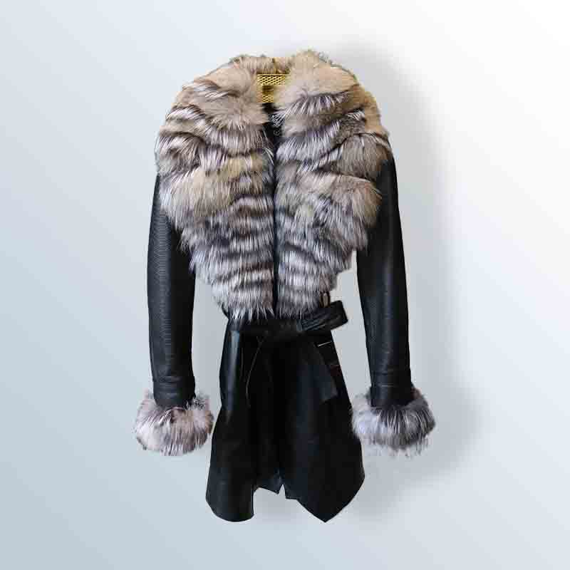 Argentine fox fur leather jacket