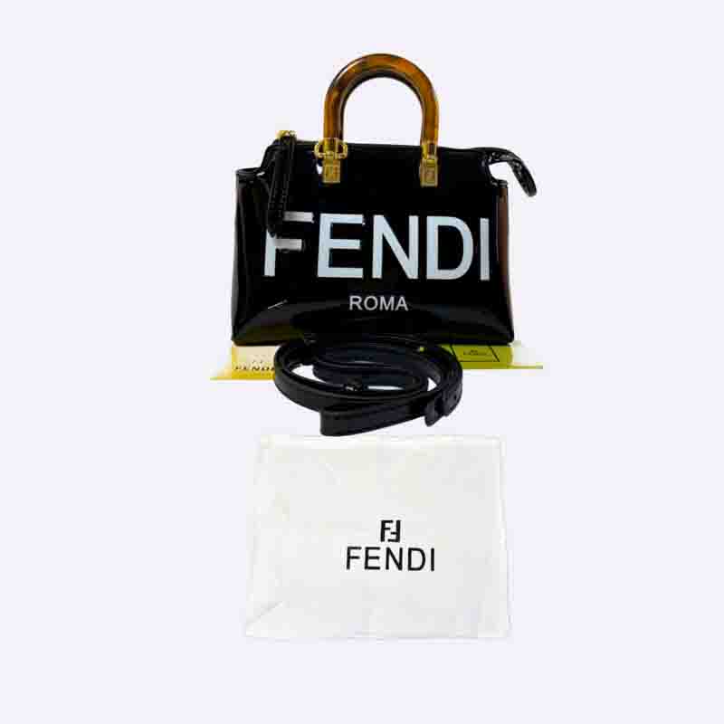Fendi Roma Patent Leather Handbag