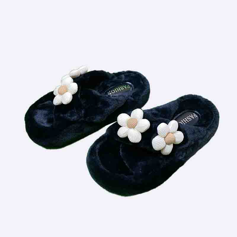 Floral Plush Comfort Slides