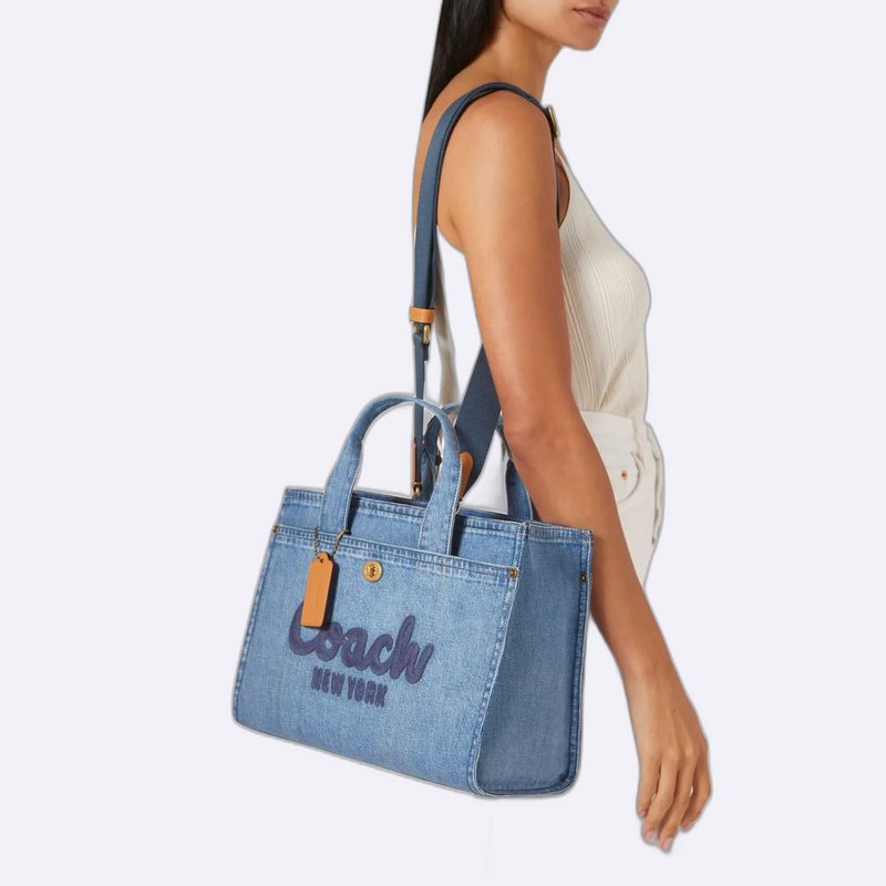 Coach Floral Print & Denim Signature Tote Bag