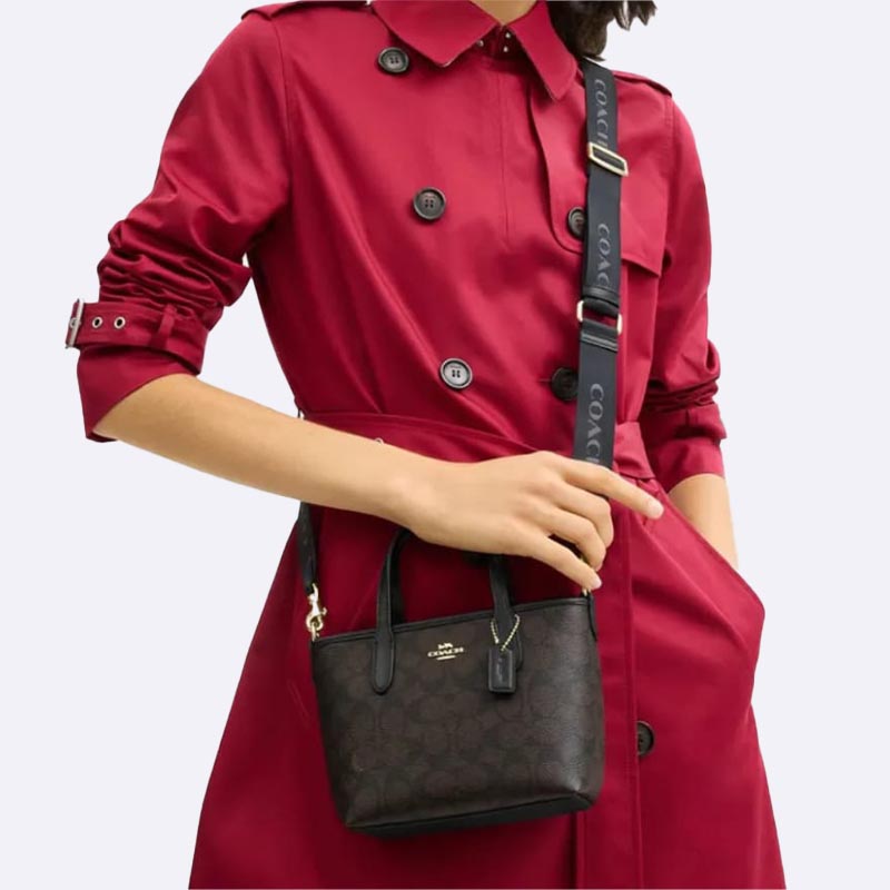 Coach Signature Jacquard Mini Tote Bag