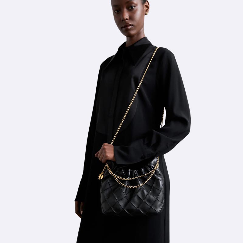 Quilted Leather Chain Shoulder Bag