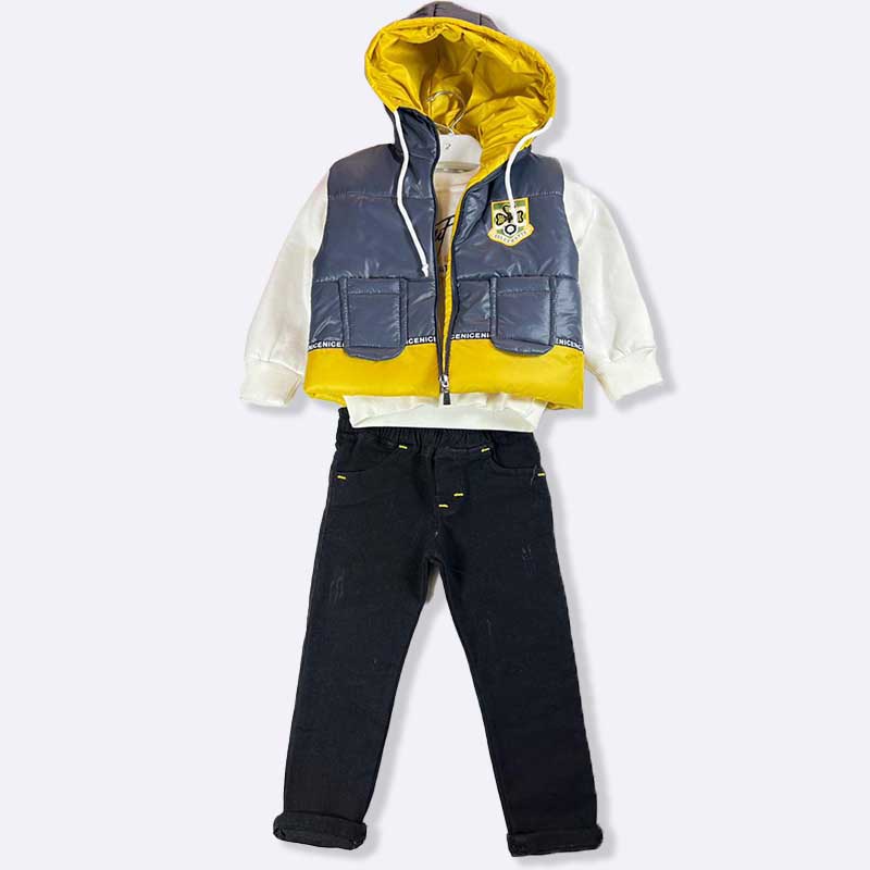 Trendy Kids 3-Piece Outfit Set: Vest, Top & Pants