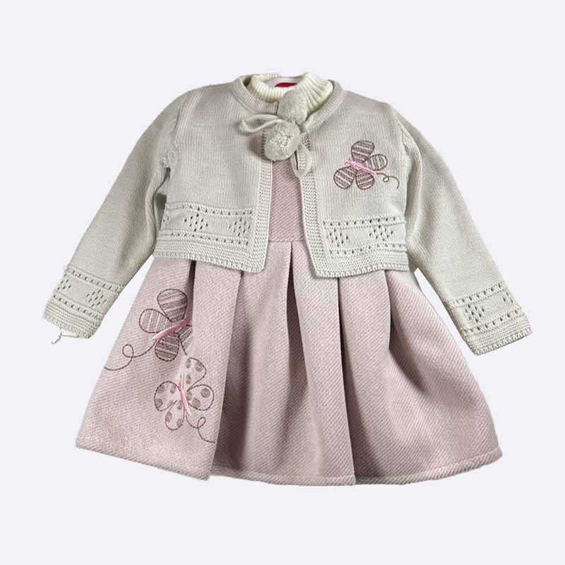 Elegant Girls' 3-Piece Dress Set with Faux Fur Shrug