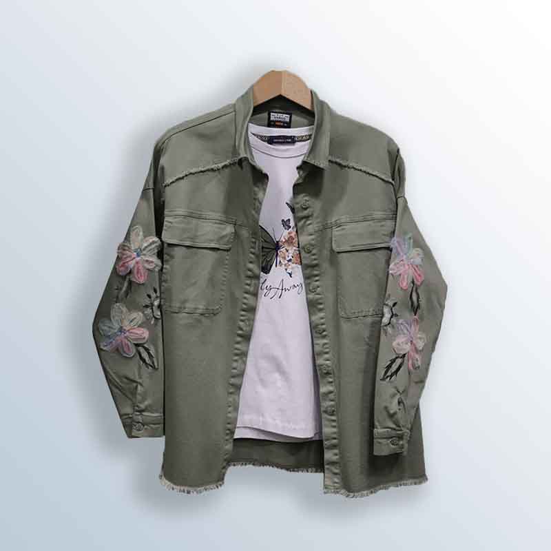 Twins Cotton T-shirt with Linen Jacket