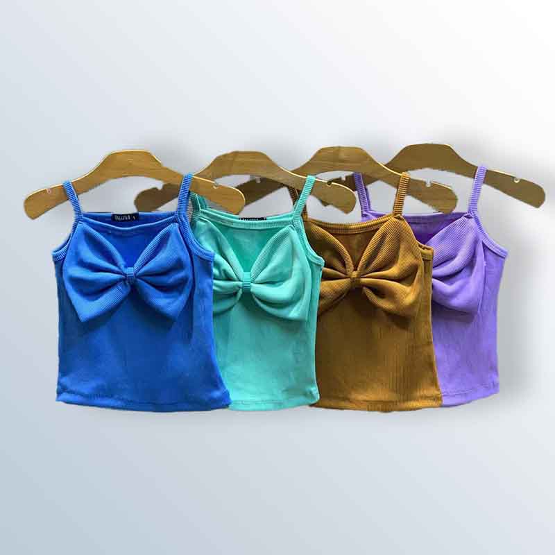 Girl's Sleeveless Bow Tank Top
