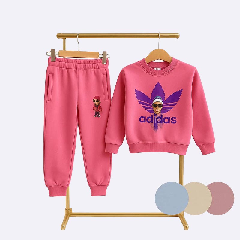 Kids' Adidas Inspired Tracksuit Set (Sweatshirt & Joggers)
