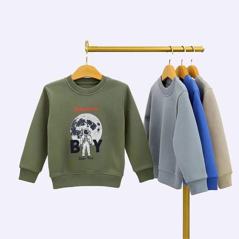 Kids' Astronaut Print Crewneck Sweatshirt (Gentle Boy)