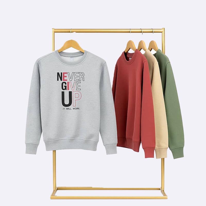 Boy's "Never Give Up" Graphic Crewneck Sweatshirt