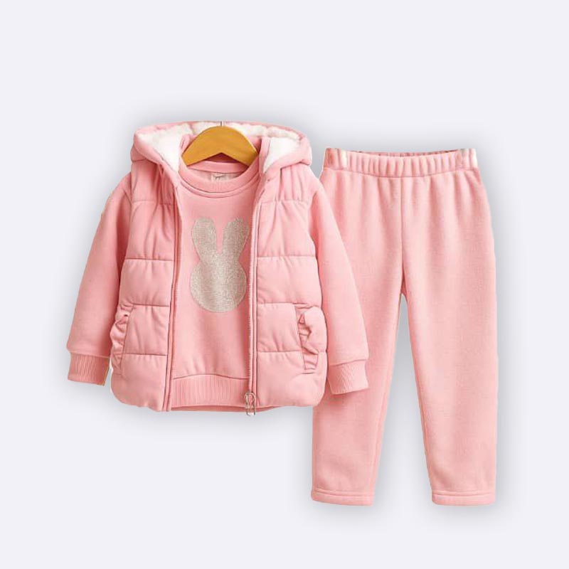 Pink Winter Bunny Outfit Set