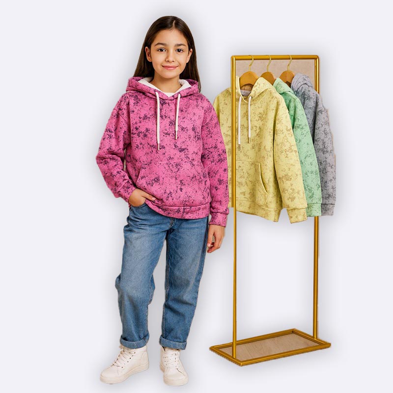 Girls Patterned Hoodie
