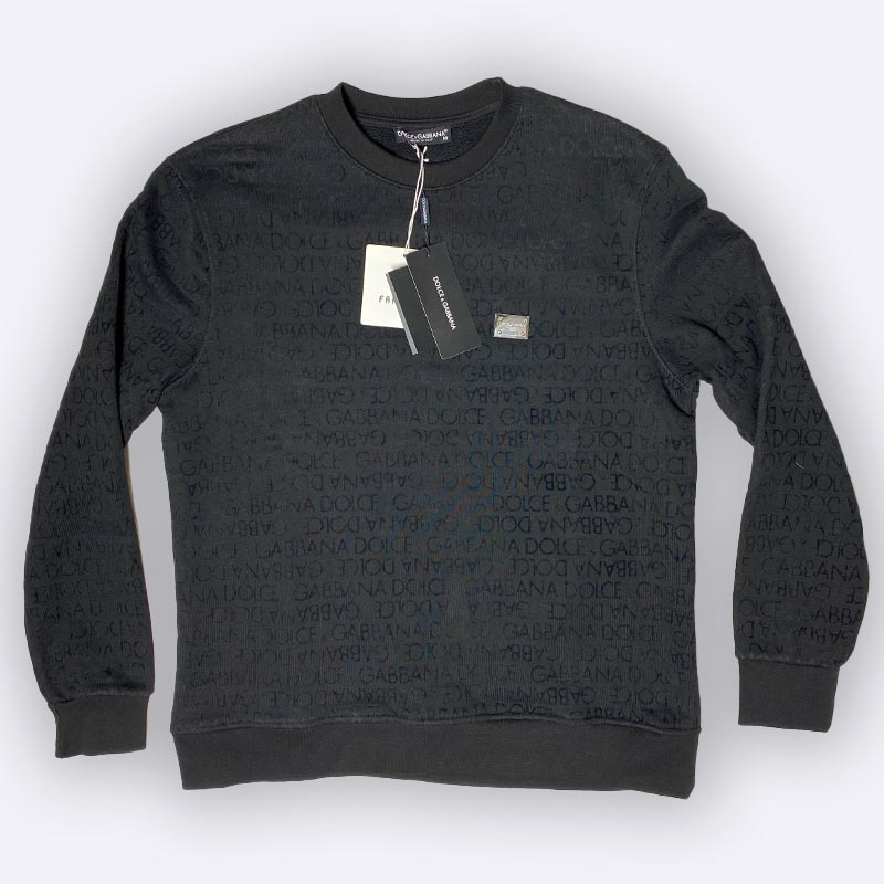 Dolce & Gabbana Men's Black Embossed Sweatshirt