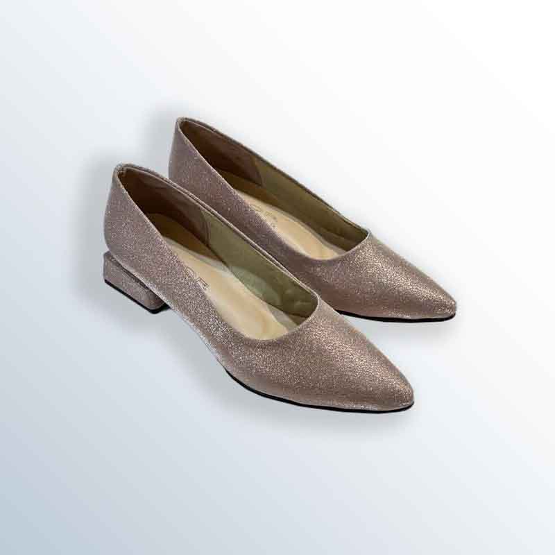 Casual Slip-On Shoes with Low Heel and Shiny Finish