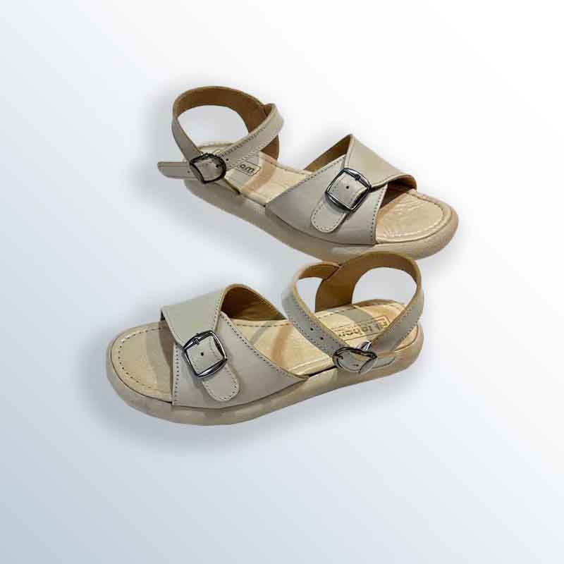 Casual Slip-On Sandal with Front Strap and Luxury Buckles