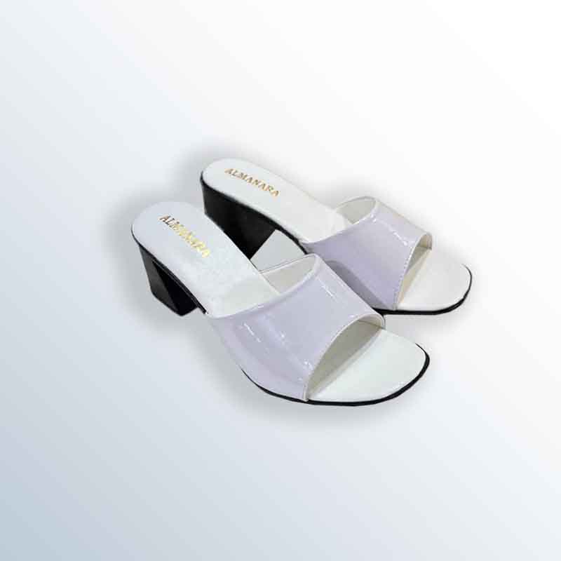 Glamorous Open-Toe Slip-On Sandal with High Heel 