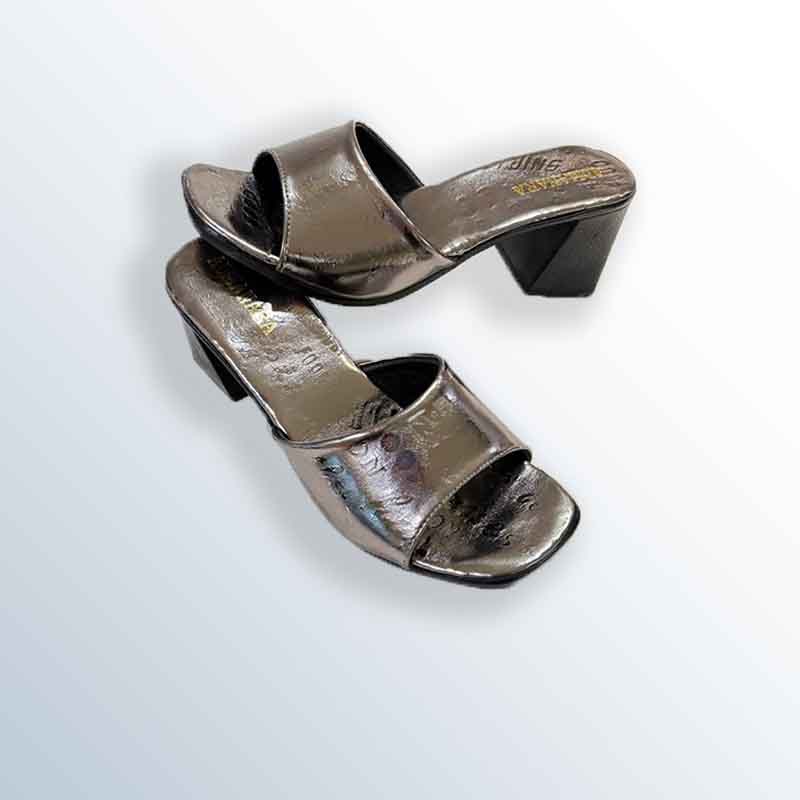 Casual Chunky-Heel Sandal with Holographic Design