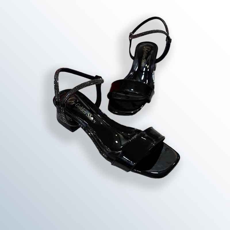Casual Chunky-Heel Sandal with Metallic Details
